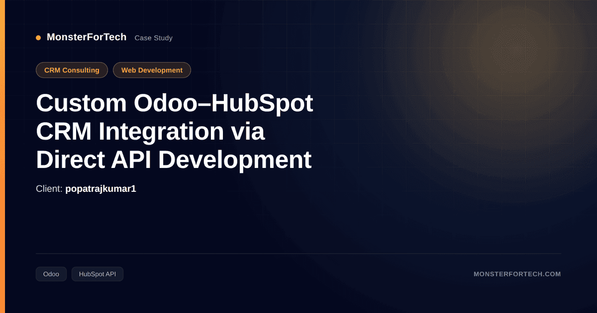 Custom Odoo–HubSpot CRM Integration via Direct API Development