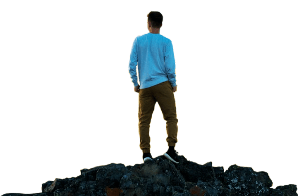 Man standing on mountain