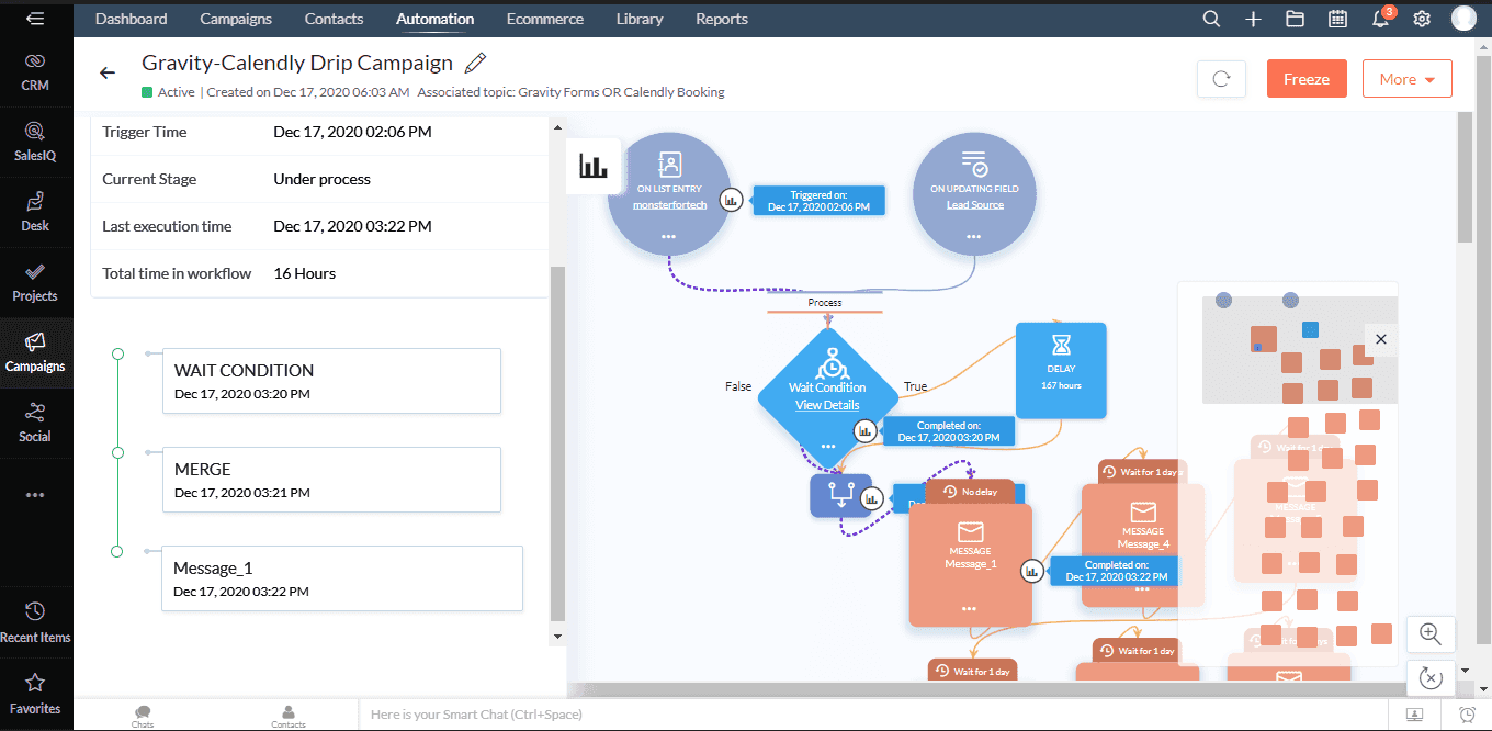 Zoho CRM automation triggered by Gravity Forms and Calendly bookings